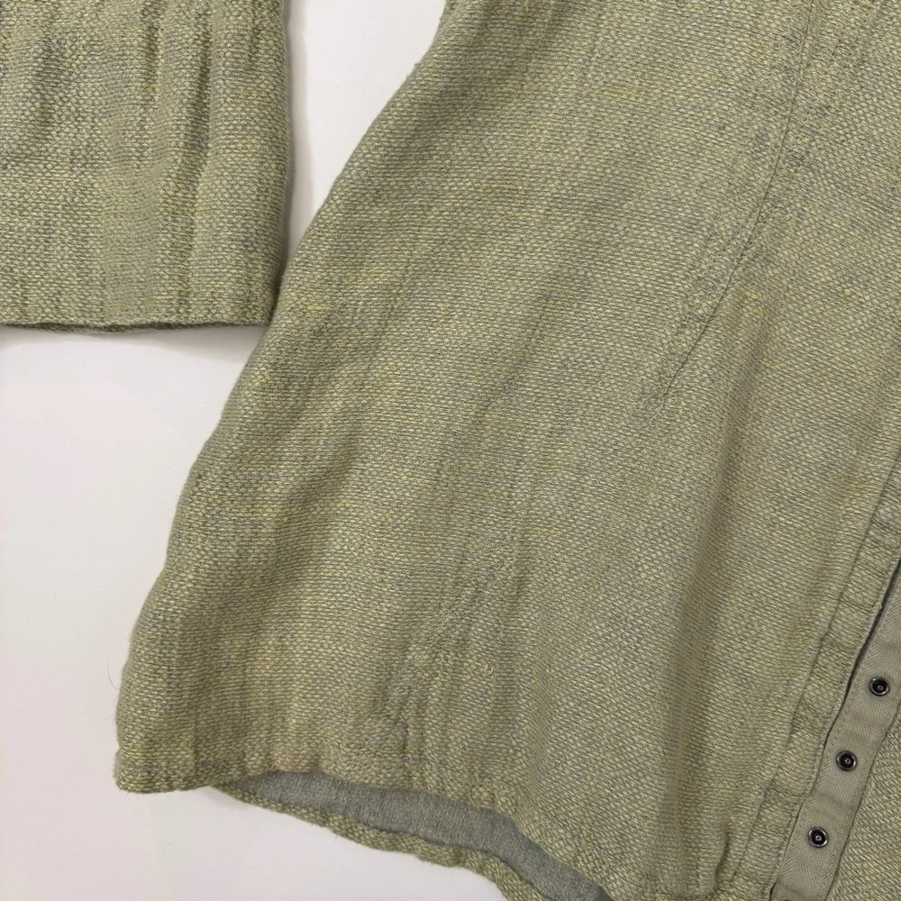 FLAX Linen Snap Front Jacket Size Medium